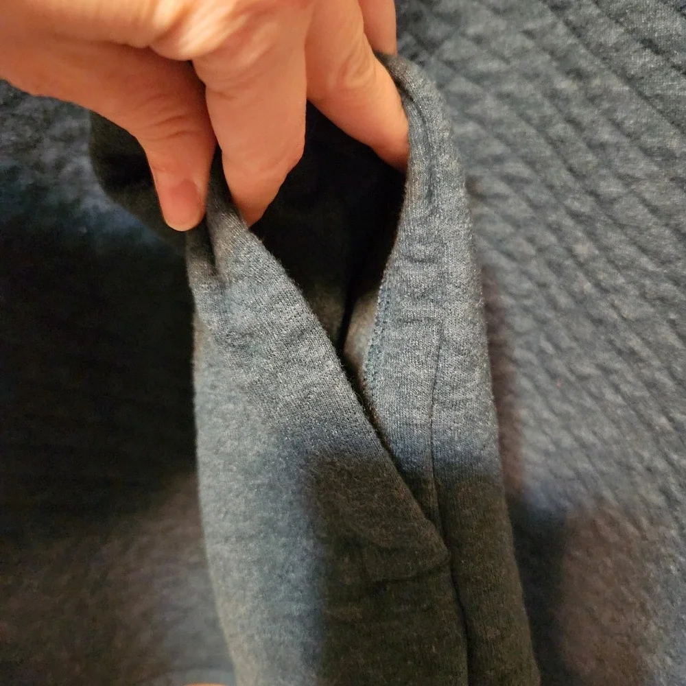 Sonoma Sweater Mens L Blue Long‎ Sleeve 1/4 Snap Sweater Quilted  Fall Winter